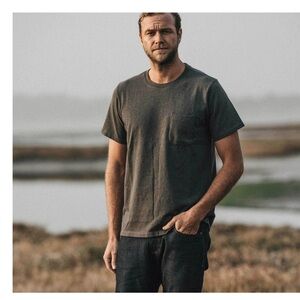 Mens Taylor stitch Heavy Bag Tee in blue